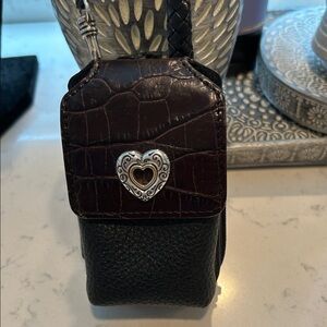 Brighton Black and Brown Mini Bag with Heart Detail